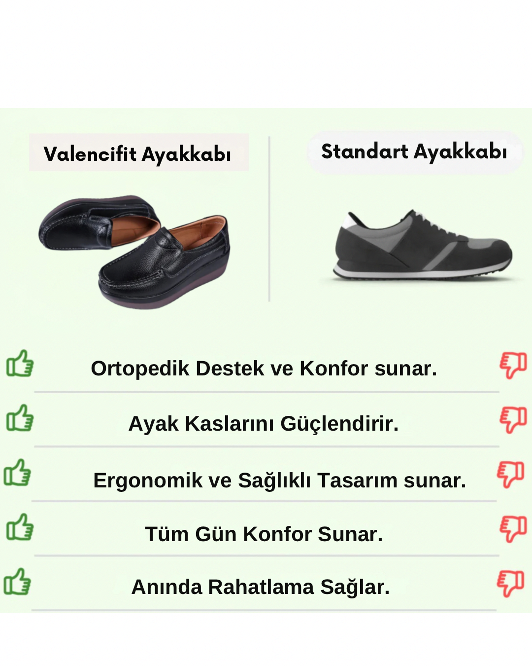 Valencifit Step Full Ortopedik Deri Kadın Ayakkabısı (VL-K157)