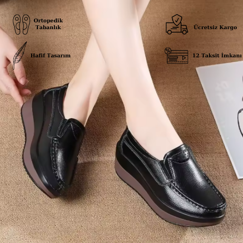 Valencifit Step Full Ortopedik Deri Kadın Ayakkabısı (VL-K157)