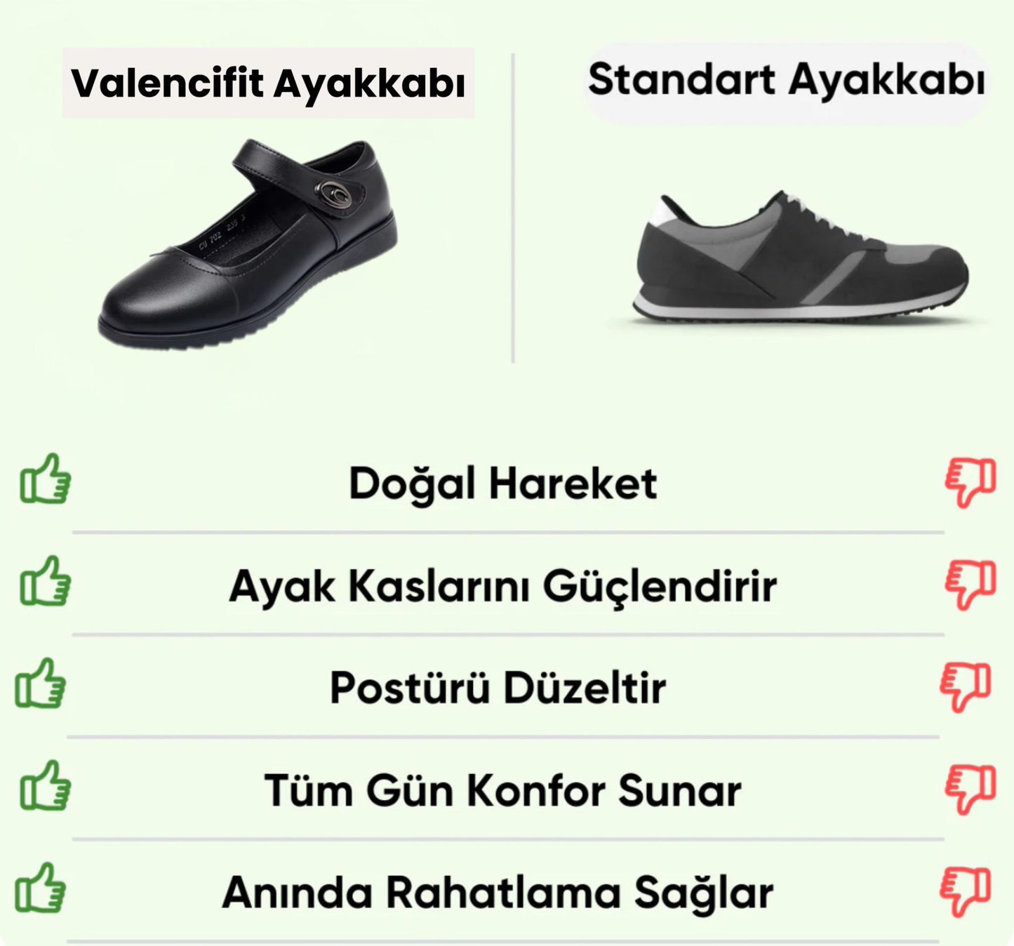 ValenciFit Ortopedik Dolgu Topuklu Deri Kadın Ayakkabısı (VL-K114)