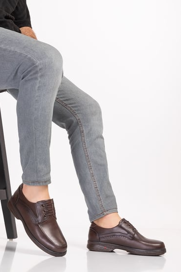 Valencifit Class Bağcıklı Ortopedik Deri Erkek Ayakkabı (Dia-102)