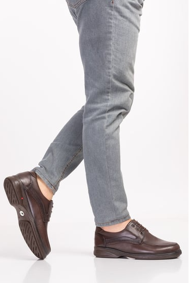 Valencifit Class Bağcıklı Ortopedik Deri Erkek Ayakkabı (Dia-102)