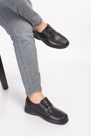 Valencifit Class Bağcıklı Ortopedik Deri Erkek Ayakkabı (Dia-102)