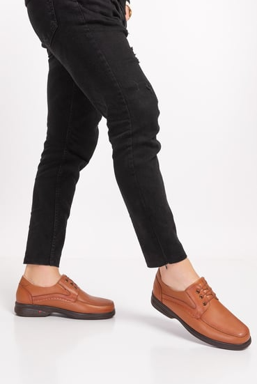 Valencifit Class Bağcıklı Ortopedik Deri Erkek Ayakkabı (Dia-102)